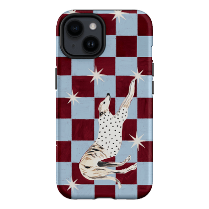 Check Greyhound Blue Printed Phone Cases iPhone 14 / Armoured by Lisa Hu - The Dairy