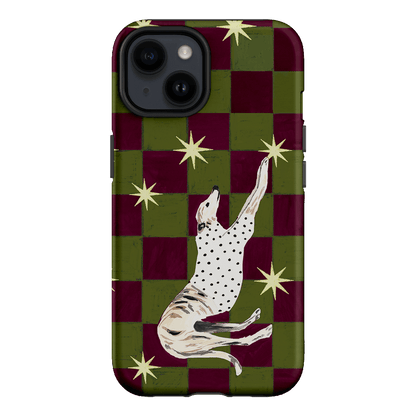 Check Greyhound Green Printed Phone Cases iPhone 14 / Armoured by Lisa Hu - The Dairy