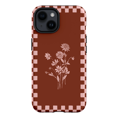 Dahlia Check Printed Phone Cases iPhone 14 / Armoured by Typoflora - The Dairy