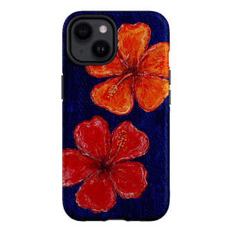 Hibiscus Flower Deep Blue Printed Phone Cases iPhone 14 / Armoured by BG. Studio - The Dairy