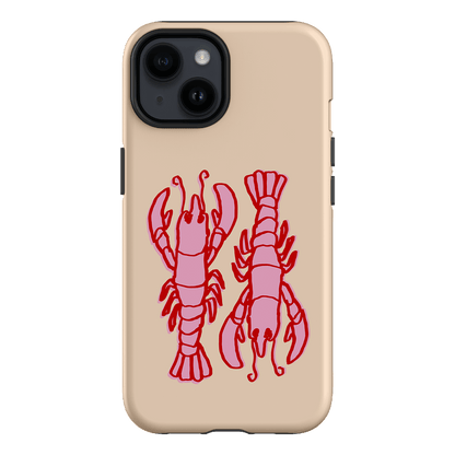 Lobster Love Peach Printed Phone Cases iPhone 14 / Armoured by The Dairy - The Dairy
