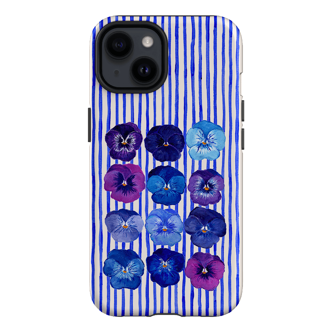 Striped Pansies Printed Phone Cases iPhone 14 / Armoured by Kayla Henley - The Dairy