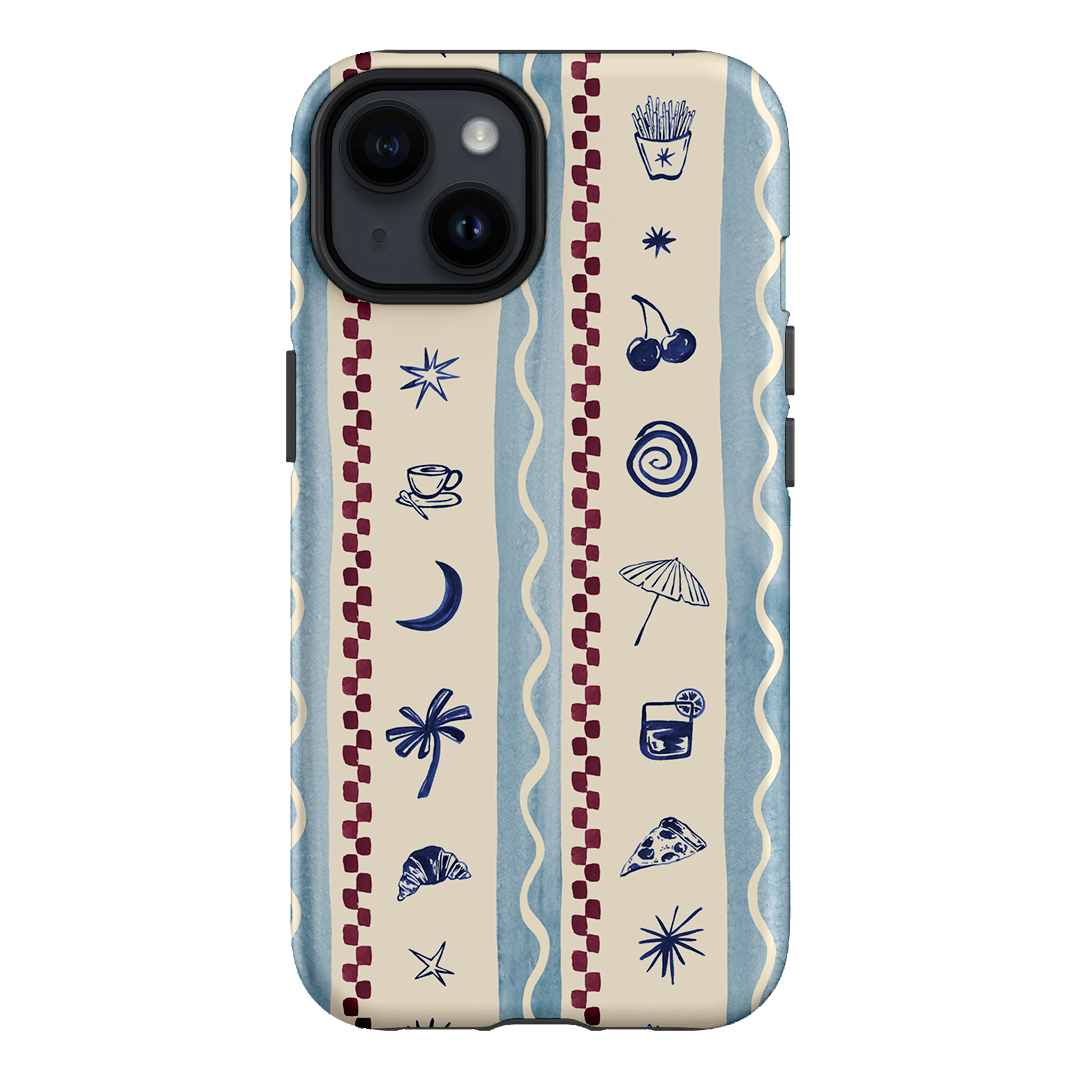 Summer Snacks Blue Printed Phone Cases iPhone 14 / Armoured by Charlie Taylor - The Dairy