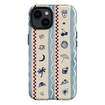 Summer Snacks Blue Printed Phone Cases iPhone 14 / Armoured by Charlie Taylor - The Dairy