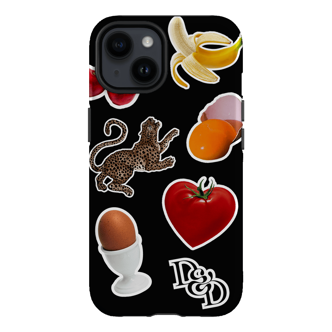 Sunday Stickers Black Printed Phone Cases iPhone 14 / Armoured by Desmond & Dempsey - The Dairy