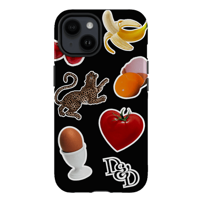 Sunday Stickers Black Printed Phone Cases iPhone 14 / Armoured by Desmond & Dempsey - The Dairy