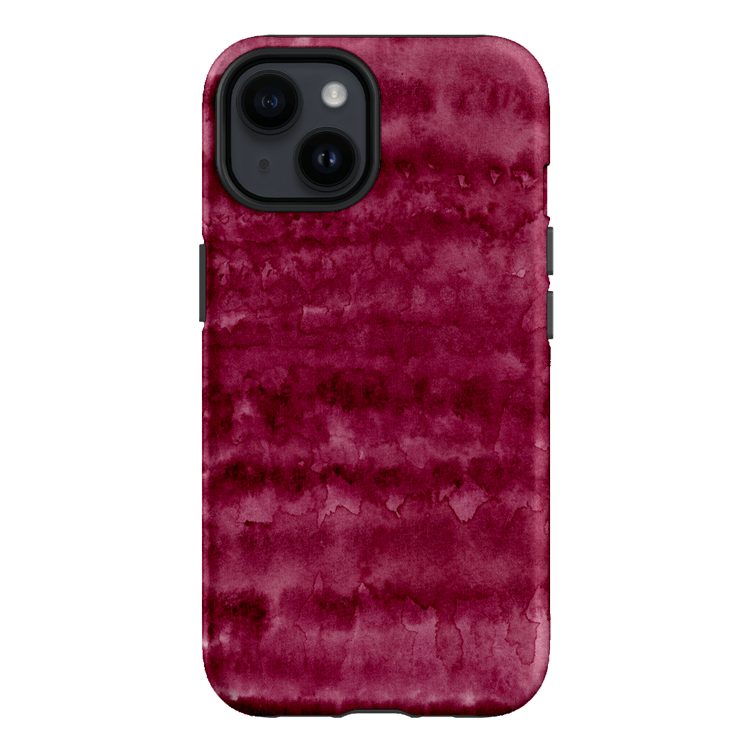 Watercolour Stripes Burgundy Printed Phone Cases iPhone 14 / Armoured by The Dairy - The Dairy