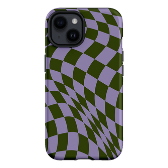 Wavy Check Forest on Lilac Matte Case Matte Phone Cases iPhone 14 / Armoured by The Dairy - The Dairy