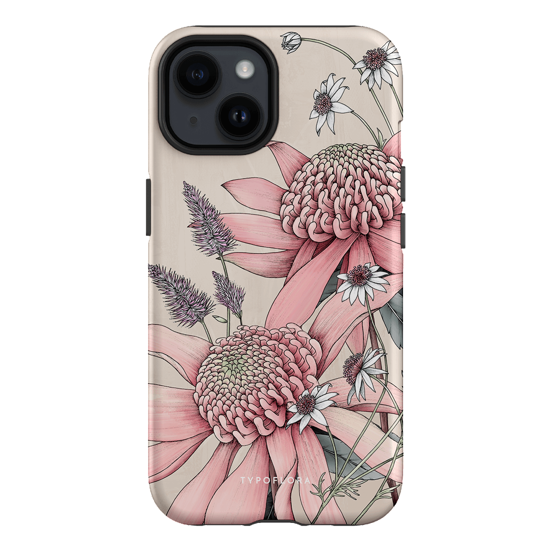 Pink Waratah Printed Phone Cases iPhone 14 / Armoured by Typoflora - The Dairy