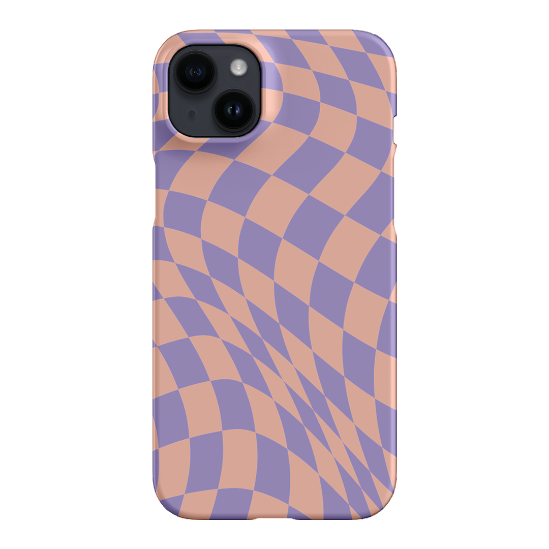 Wavy Check Lilac on Blush Matte Case Matte Phone Cases iPhone 14 Plus / Snap by The Dairy - The Dairy