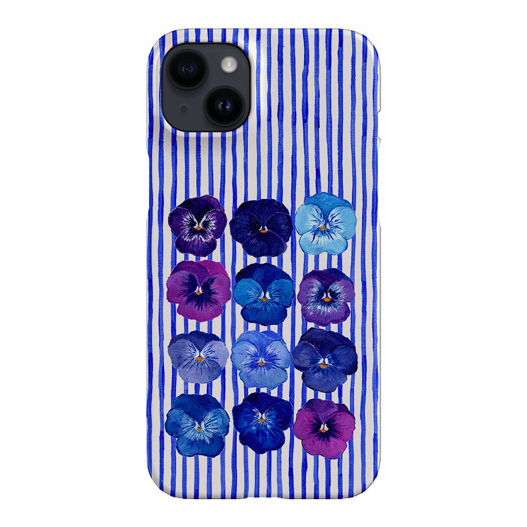 Striped Pansies Printed Phone Cases iPhone 14 Plus / Snap by Kayla Henley - The Dairy
