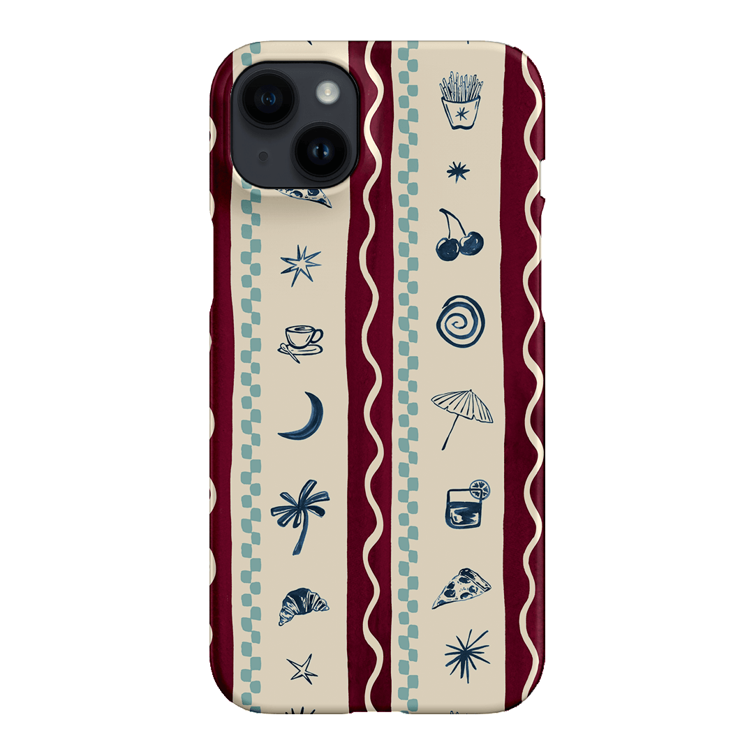 Summer Snacks Burgundy Printed Phone Cases iPhone 14 Plus / Snap by Charlie Taylor - The Dairy