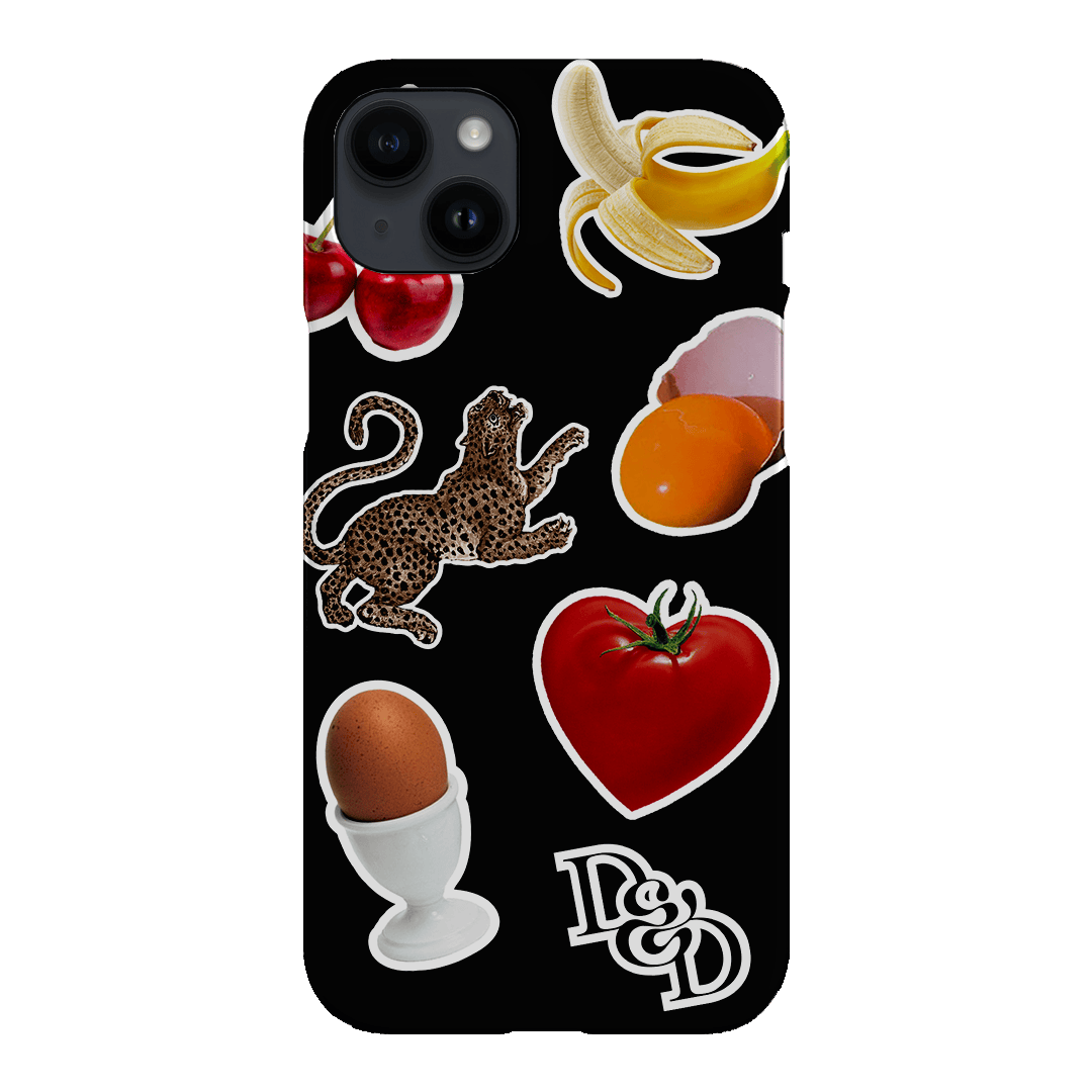Sunday Stickers Black Printed Phone Cases iPhone 14 Plus / Snap by Desmond & Dempsey - The Dairy
