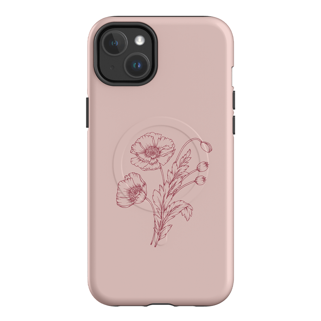 Blush Poppies Printed Phone Cases iPhone 14 Plus / Armoured MagSafe by Typoflora - The Dairy