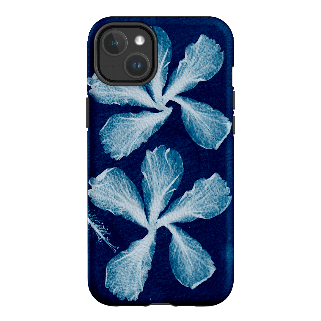 Hibiscus Cyanotype Printed Phone Cases iPhone 14 Plus / Armoured MagSafe by Sally Hungerford - The Dairy