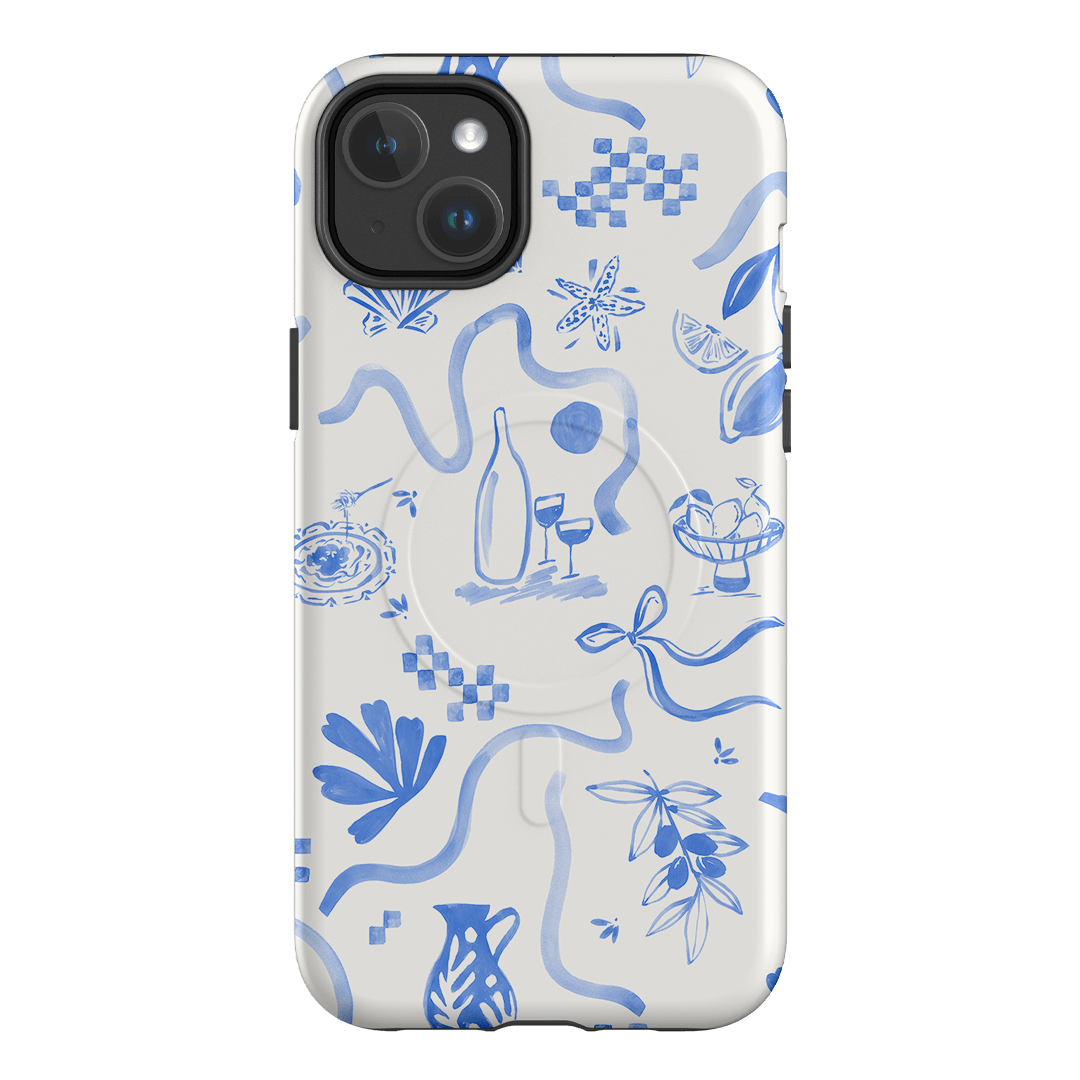 Mediterranean Wave Printed Phone Cases iPhone 14 Plus / Armoured MagSafe by Charlie Taylor - The Dairy