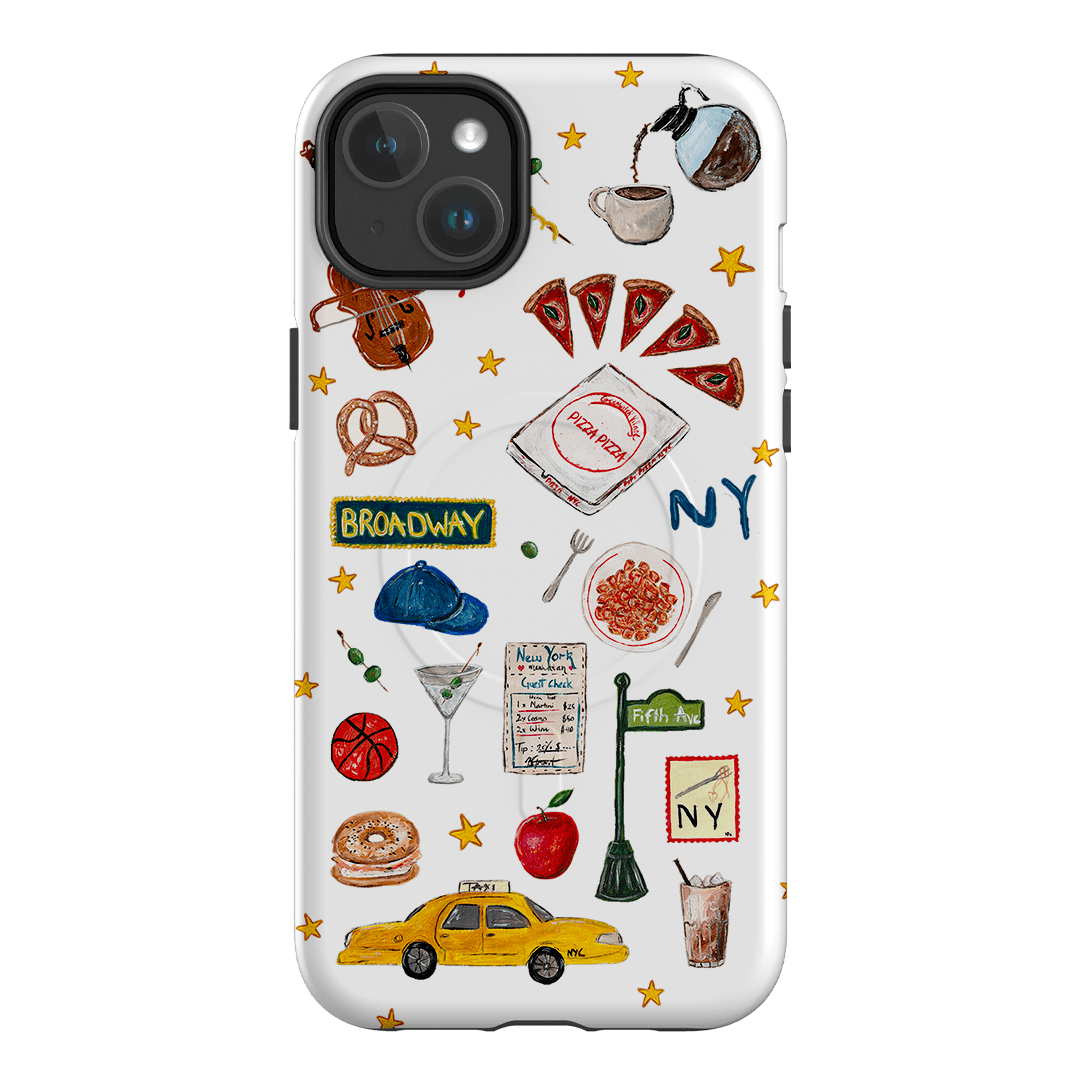 NYC White Printed Phone Cases iPhone 14 Plus / Armoured MagSafe by BG. Studio - The Dairy