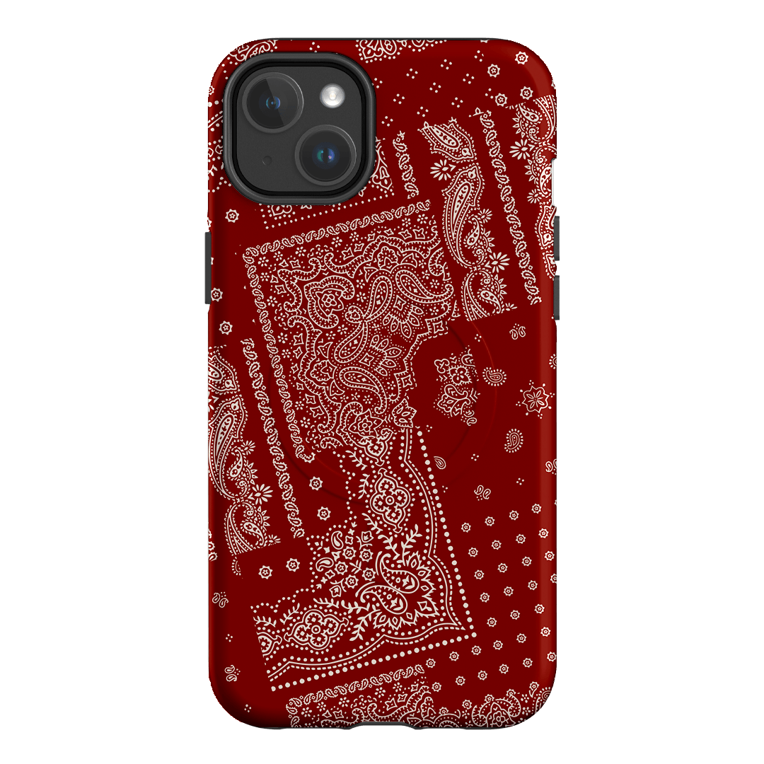 Paisley Crimson Printed Phone Cases iPhone 14 Plus / Armoured MagSafe by The Dairy - The Dairy