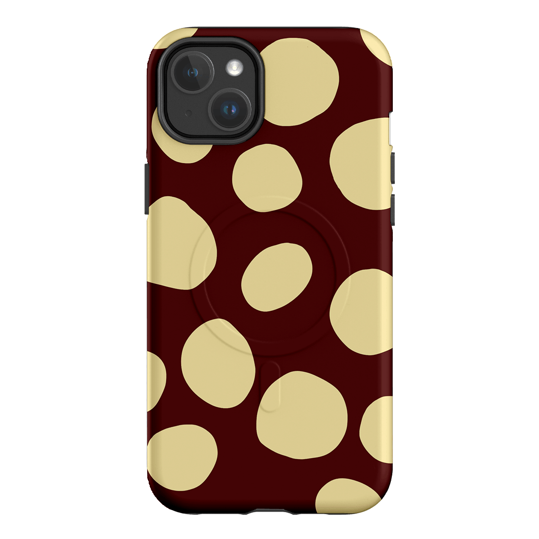 Pebbles Burgundy Butter Printed Phone Cases iPhone 14 Plus / Armoured MagSafe by Veronica Tucker - The Dairy