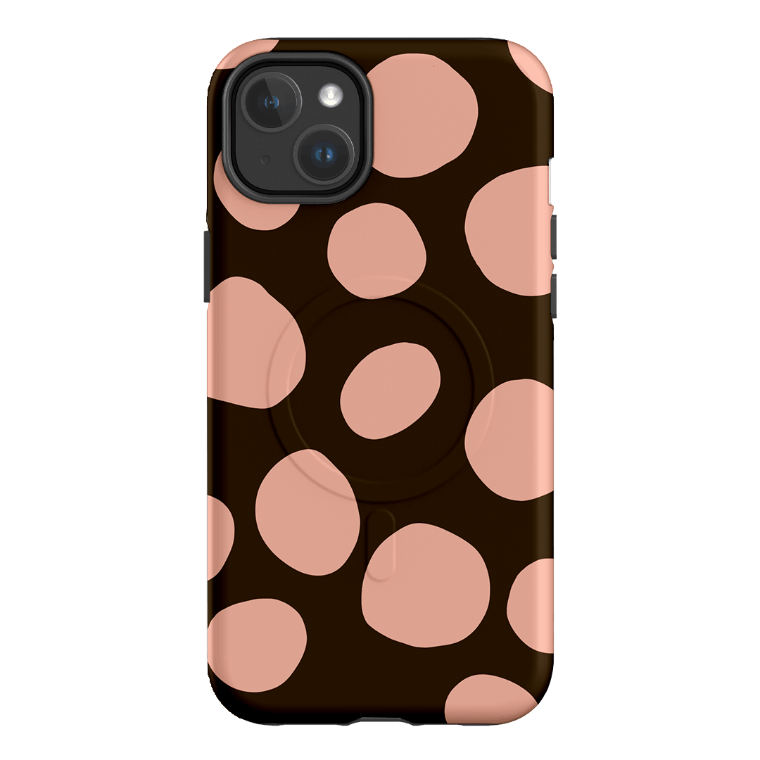 Pebbles Chocolate Pink Printed Phone Cases iPhone 14 Plus / Armoured MagSafe by Veronica Tucker - The Dairy