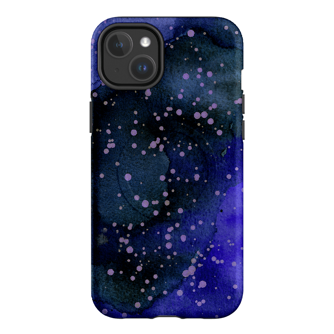 Spotty Navy Printed Phone Cases iPhone 14 Plus / Armoured MagSafe by The Dairy - The Dairy