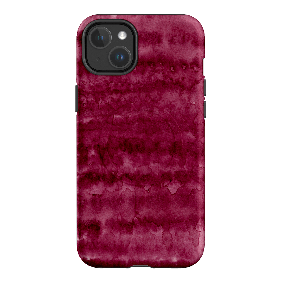 Watercolour Stripes Burgundy Printed Phone Cases iPhone 14 Plus / Armoured MagSafe by The Dairy - The Dairy