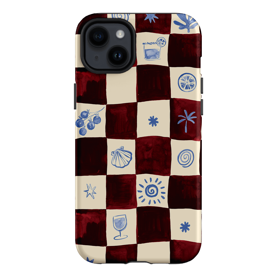 Afternoon Mezze Maroon Printed Phone Cases iPhone 14 Plus / Armoured by Charlie Taylor - The Dairy