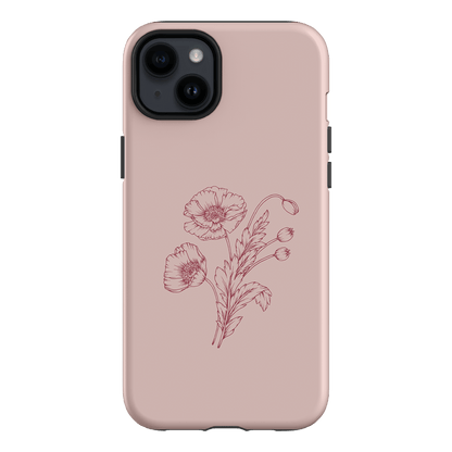 Blush Poppies Printed Phone Cases iPhone 14 Plus / Armoured by Typoflora - The Dairy