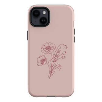 Blush Poppies Printed Phone Cases iPhone 14 Plus / Armoured by Typoflora - The Dairy
