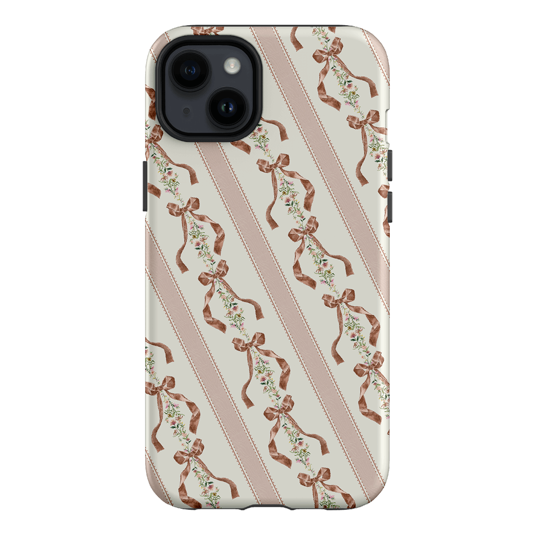 Bow Stripe Printed Phone Cases iPhone 14 Plus / Armoured by Veronica Tucker - The Dairy