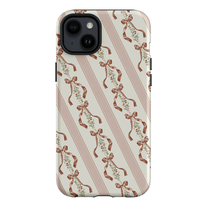 Bow Stripe Printed Phone Cases iPhone 14 Plus / Armoured by Veronica Tucker - The Dairy