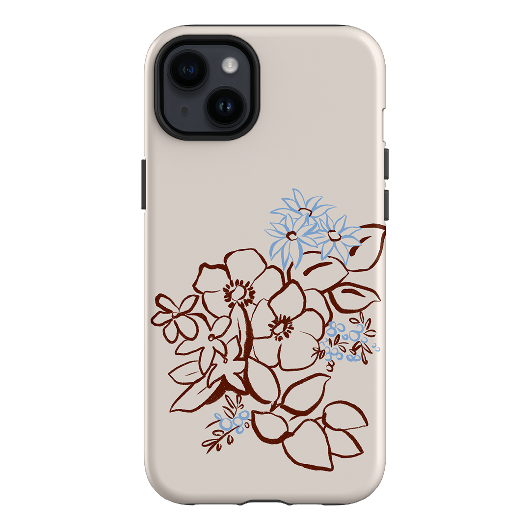 Cream Posy Printed Phone Cases iPhone 14 Plus / Armoured by Typoflora - The Dairy