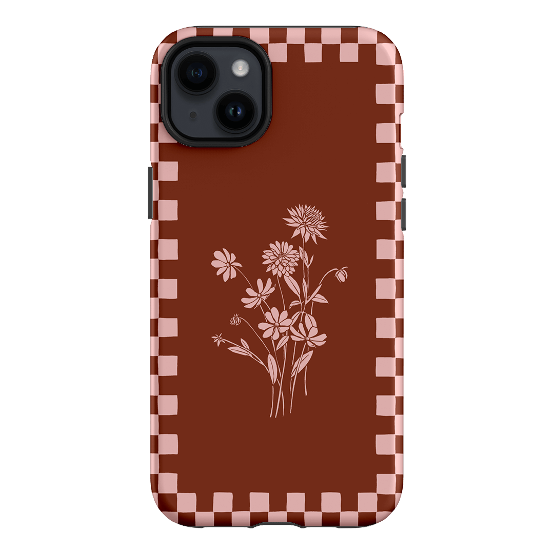 Dahlia Check Printed Phone Cases iPhone 14 Plus / Armoured by Typoflora - The Dairy