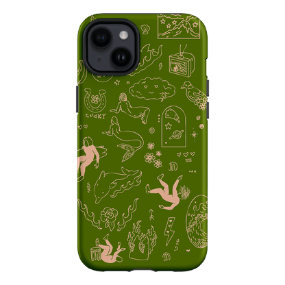 Easty Flash Green Printed Phone Cases iPhone 14 Plus / Armoured by Easty Beasty - The Dairy
