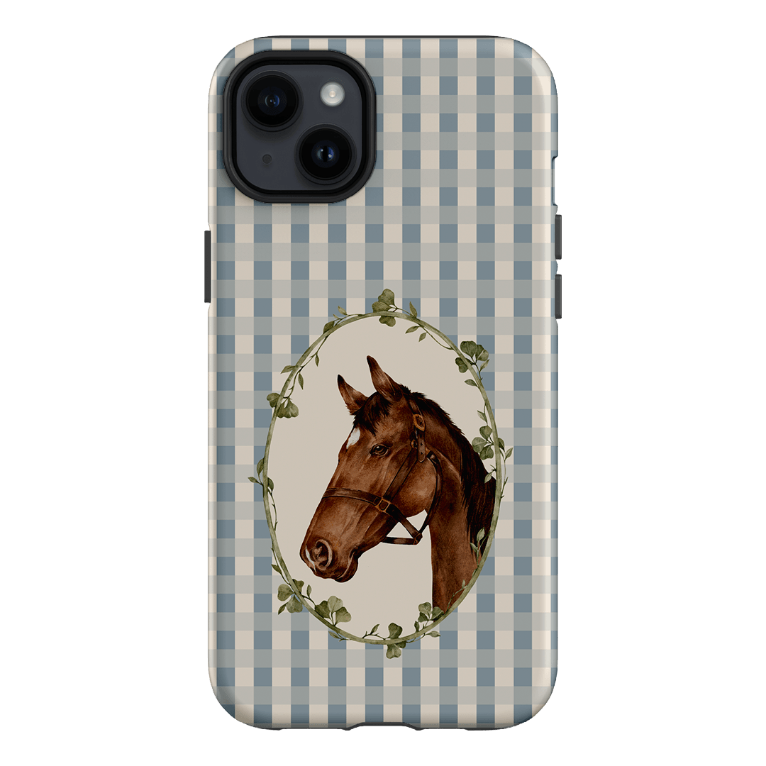 Gingham Horse Printed Phone Cases iPhone 14 Plus / Armoured by Kasiags Art - The Dairy