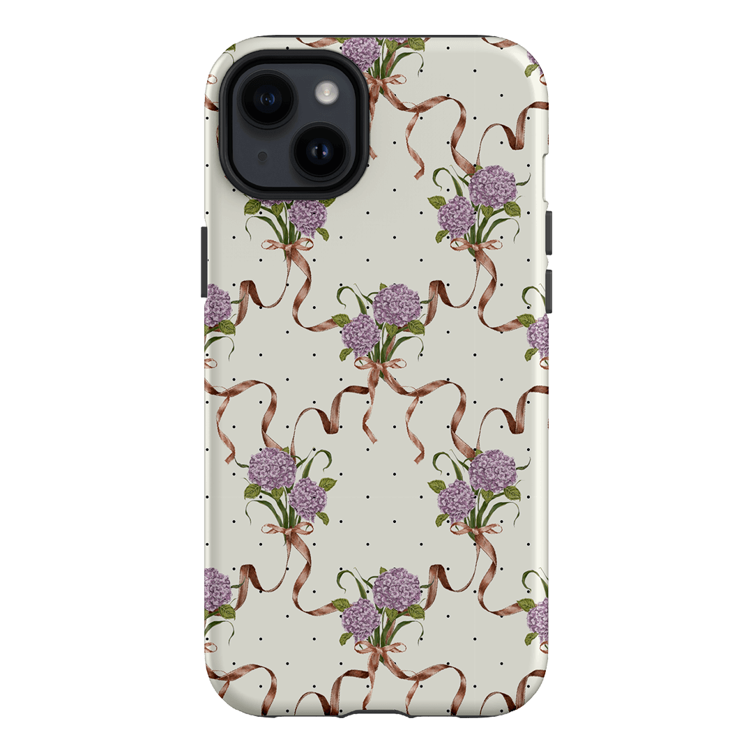 Hydrangea Ribbon Printed Phone Cases iPhone 14 Plus / Armoured by Veronica Tucker - The Dairy