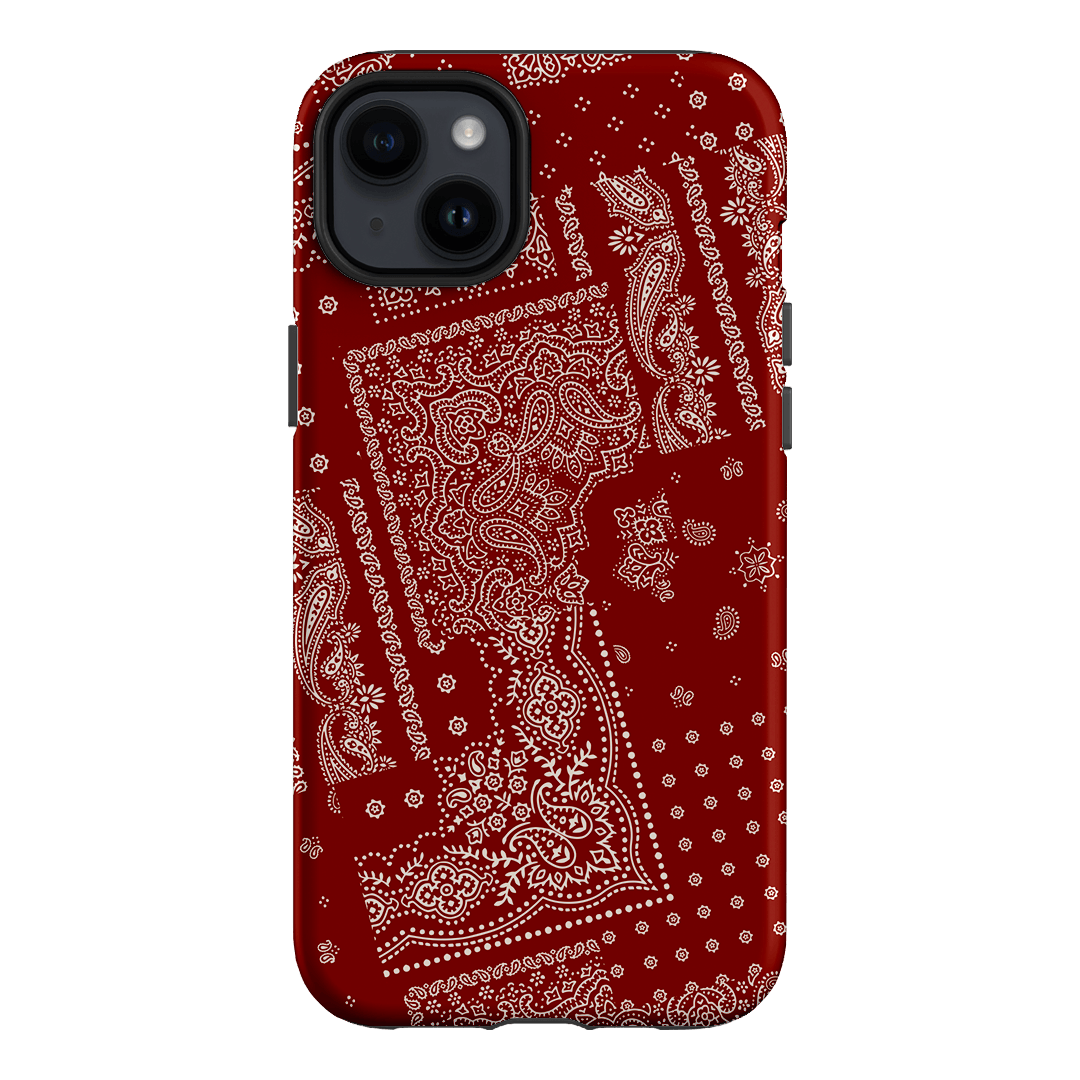 Paisley Crimson Printed Phone Cases iPhone 14 Plus / Armoured by The Dairy - The Dairy
