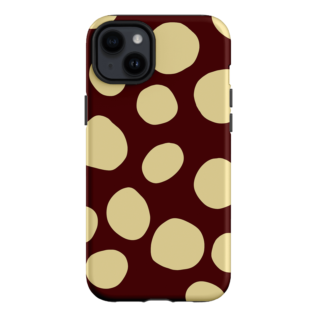 Pebbles Burgundy Butter Printed Phone Cases iPhone 14 Plus / Armoured by Veronica Tucker - The Dairy