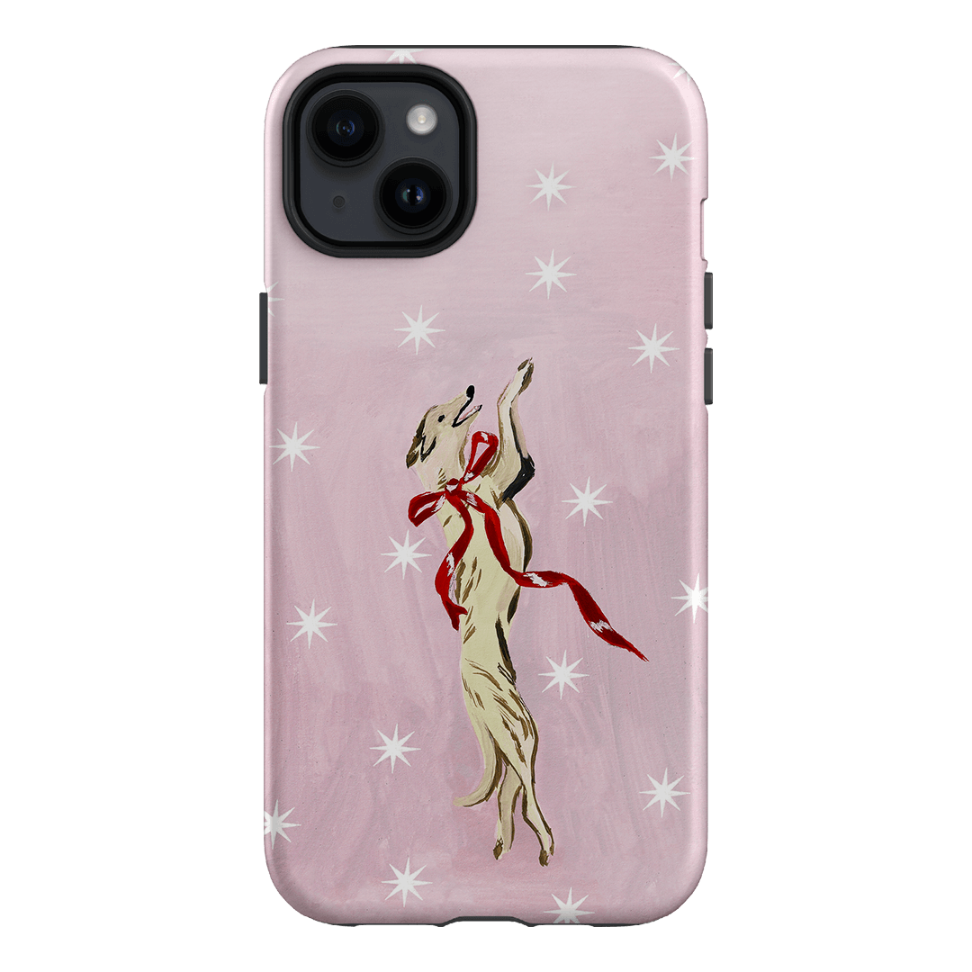 Pink Bow Hound Printed Phone Cases iPhone 14 Plus / Armoured by Lisa Hu - The Dairy