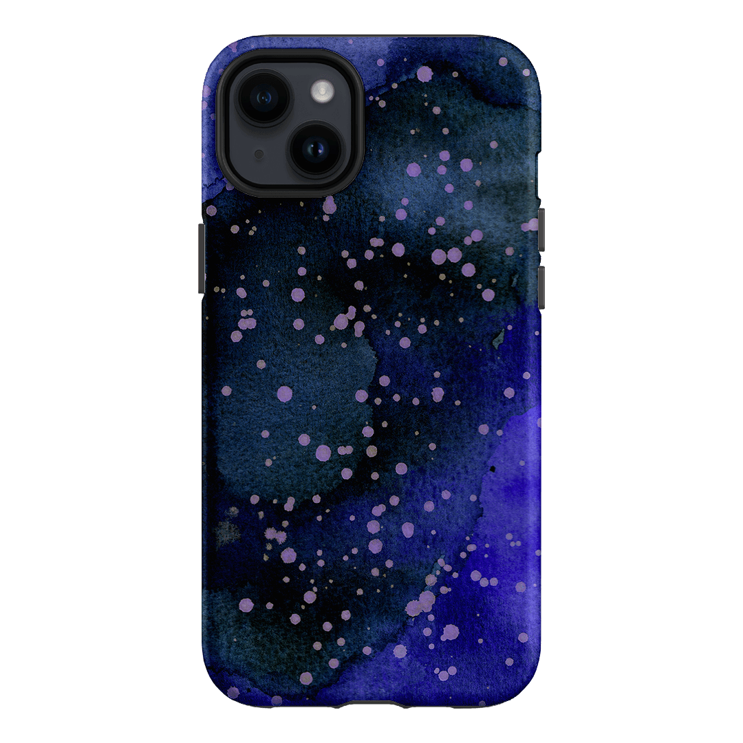 Spotty Navy Printed Phone Cases iPhone 14 Plus / Armoured by The Dairy - The Dairy