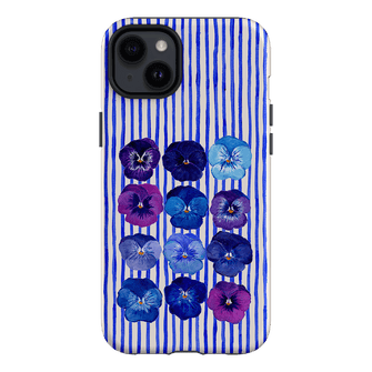 Striped Pansies Printed Phone Cases iPhone 14 Plus / Armoured by Kayla Henley - The Dairy