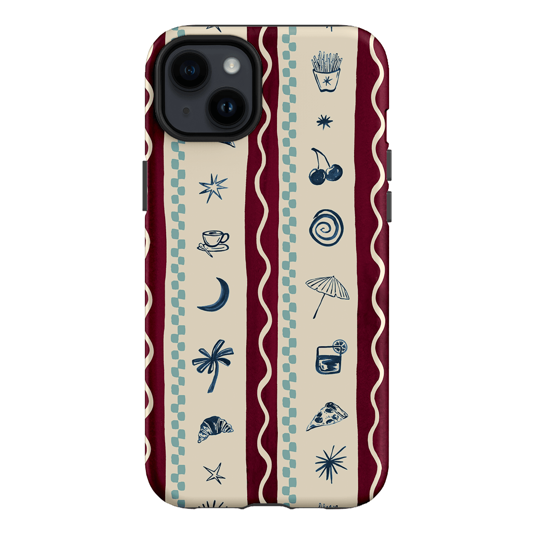 Summer Snacks Burgundy Printed Phone Cases iPhone 14 Plus / Armoured by Charlie Taylor - The Dairy