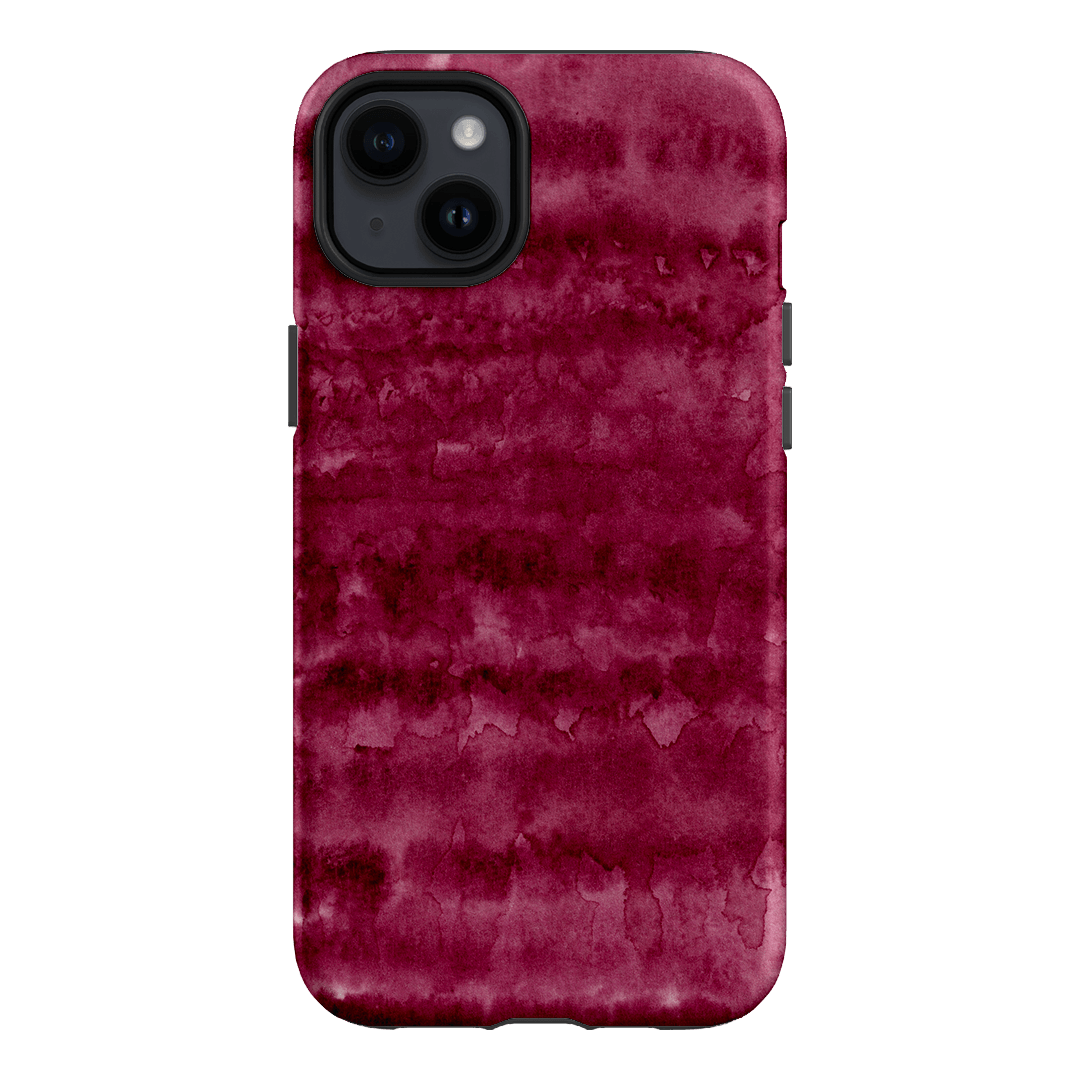 Watercolour Stripes Burgundy Printed Phone Cases iPhone 14 Plus / Armoured by The Dairy - The Dairy
