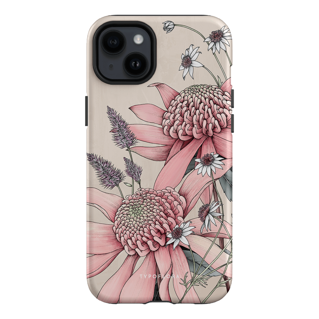 Pink Waratah Printed Phone Cases iPhone 14 Plus / Armoured by Typoflora - The Dairy