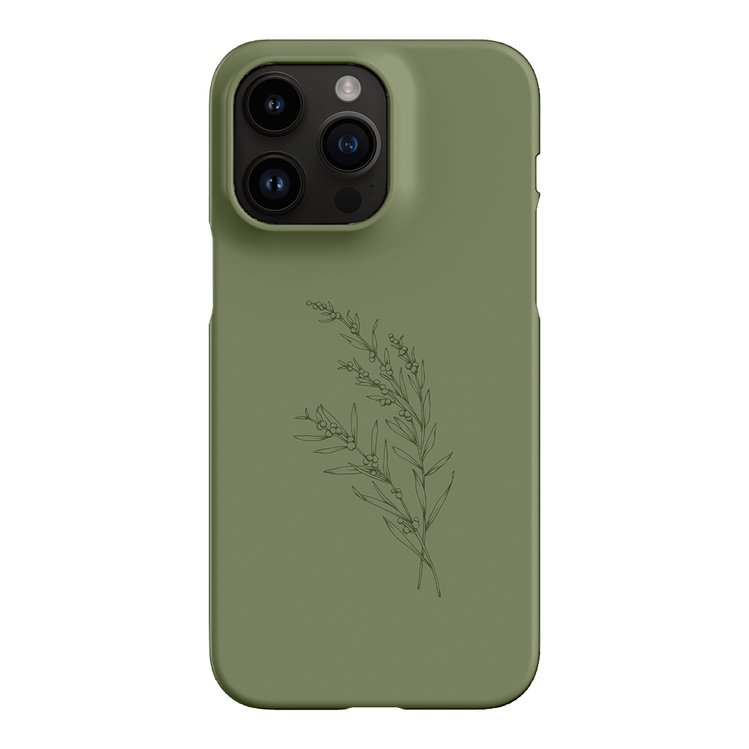 Khaki Wattle Printed Phone Cases iPhone 14 Pro Max / Snap by Typoflora - The Dairy