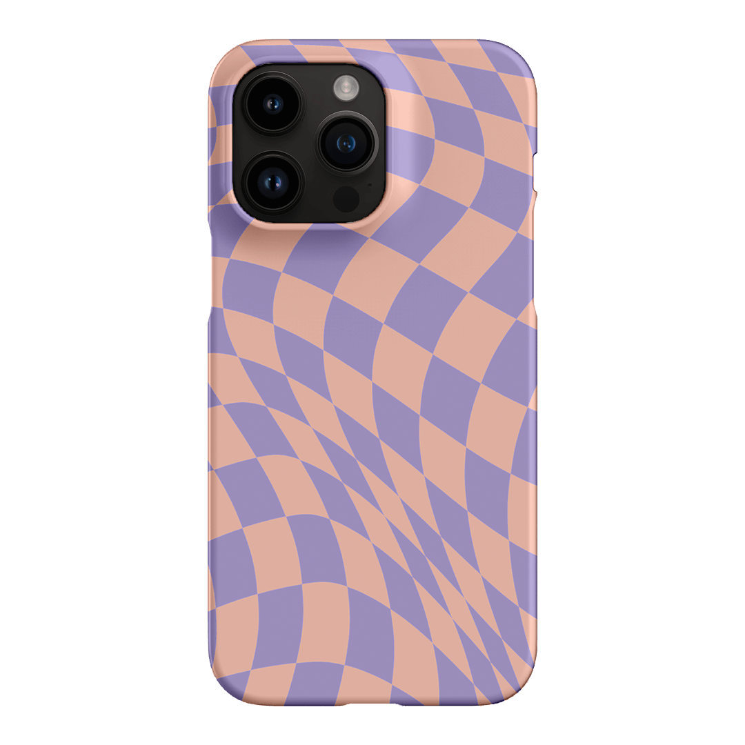 Wavy Check Lilac on Blush Matte Case Matte Phone Cases iPhone 14 Pro Max / Snap by The Dairy - The Dairy
