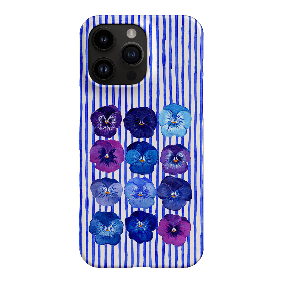 Striped Pansies Printed Phone Cases iPhone 14 Pro Max / Snap by Kayla Henley - The Dairy