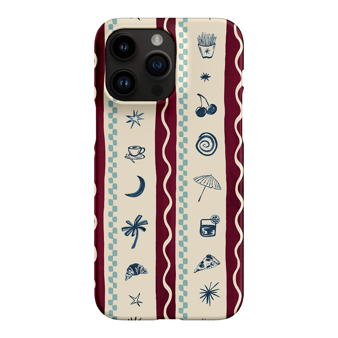 Summer Snacks Burgundy Printed Phone Cases iPhone 14 Pro Max / Snap by Charlie Taylor - The Dairy