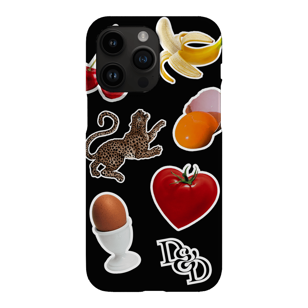 Sunday Stickers Black Printed Phone Cases iPhone 14 Pro Max / Snap by Desmond & Dempsey - The Dairy