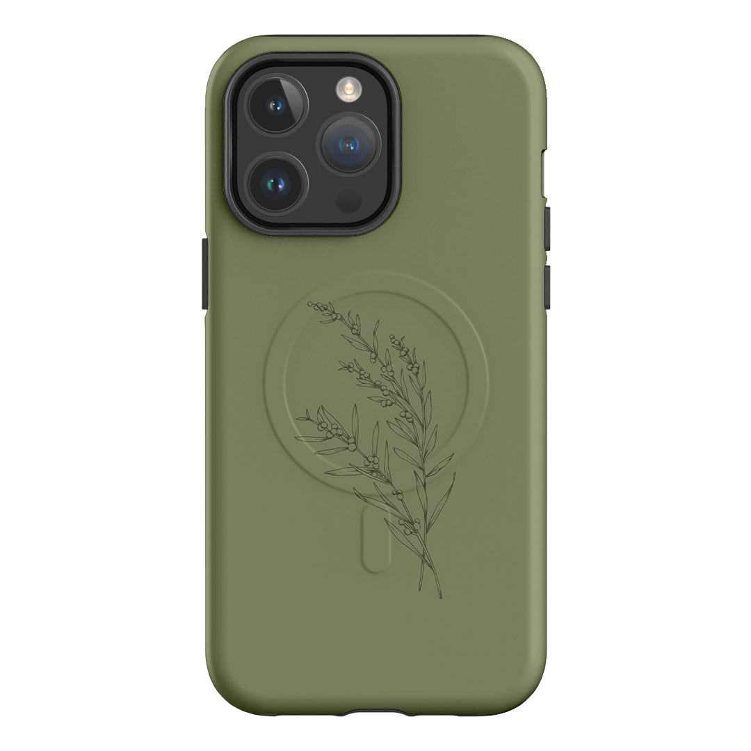 Khaki Wattle Printed Phone Cases by Typoflora - The Dairy